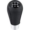 Arenbel Shifter Knobs 5 Speed Car Gear Stick Leather Shifter Lever Handle Fit Most Manual Vehicle, Black Leather