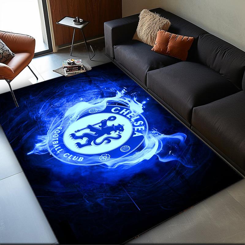 1PC rug Blue Chelsea Football Club Logo Carpet, Chair Rug,Area Rug for Office Bedroom living rooms bedroom, Doormat decor Christmas fan gifts