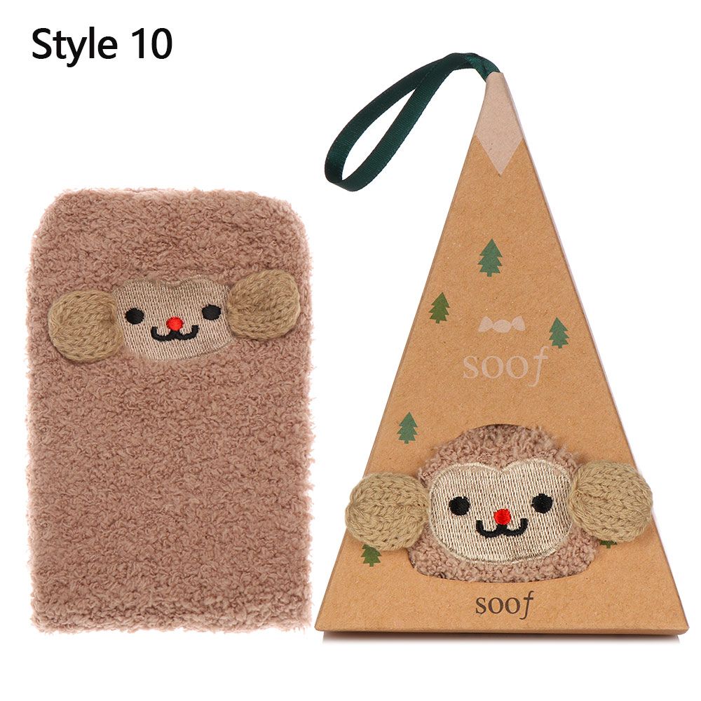 Теплые носки с рисунком животных 3D пушистые коралловые носки для носков рождественские подарочные носки с коробкой