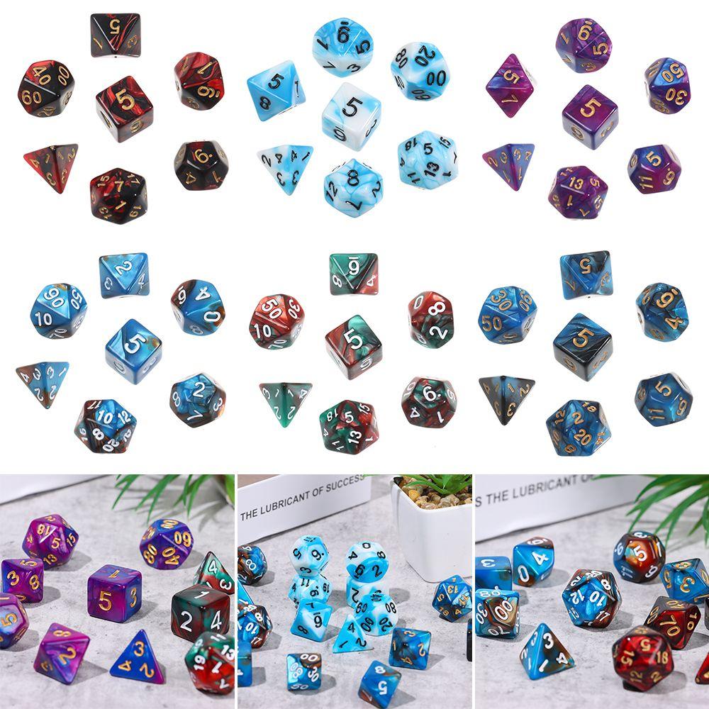 Multifaceted Multicolor Game Accessory Two-color Dice Set Leisure Entertainment Toys Party Supplies