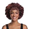 Satin Sleep Cap Rhinestone Bonnet Women Hat Night Hair Care Salon Shower Headband