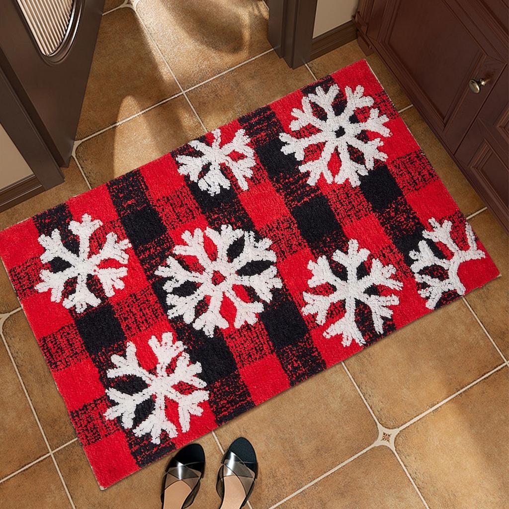 Рождественский коврик для двери из искусственного кашемира, нескользящий коврик для ванной в канун Рождества