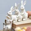 Пасхальный кролик, украшение из смолы, скульптура из четырех кроликов, настольная статуэтка кролика, домашний декор для детской комнаты, садового крыльца