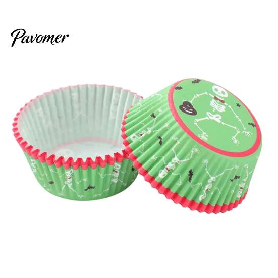Home Baking Supplies 100PCS Halloween Cupcake Liners, Food Grade Greaseproof Paper Muffin Cups, Pumpkin And Cups Ghost Prints Holders for Party