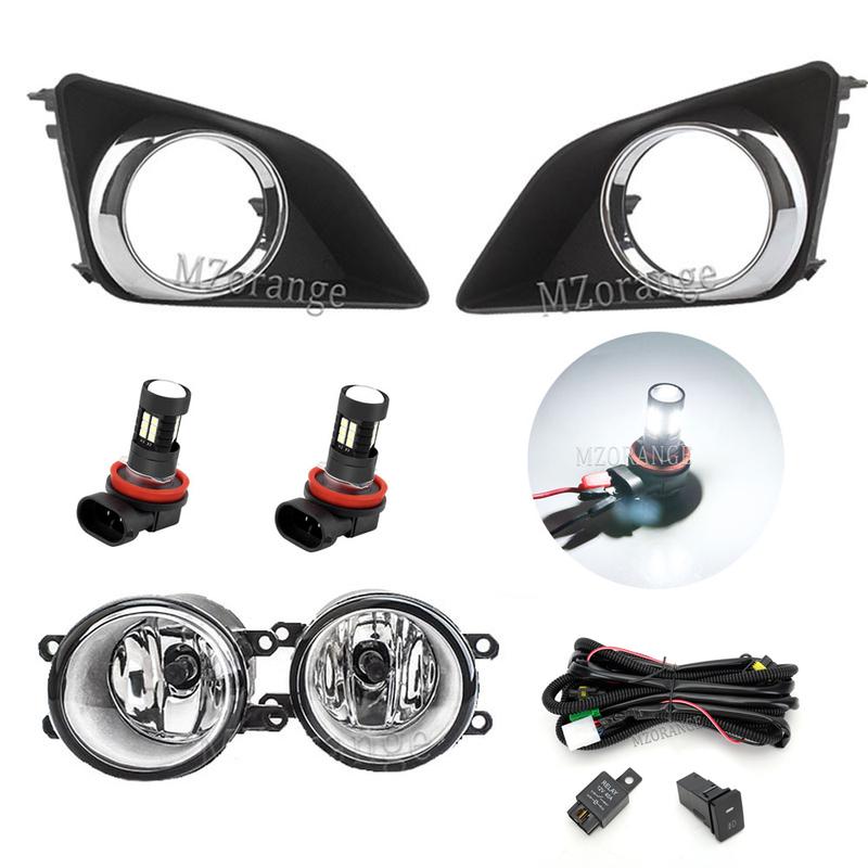 Светодиодные противотуманные фары для Toyota Corolla 2007 2008 2009 2010 Сборка противотуманных фар Хромированная крышка Решетка Окантовка Фары Автомобильные аксессуары