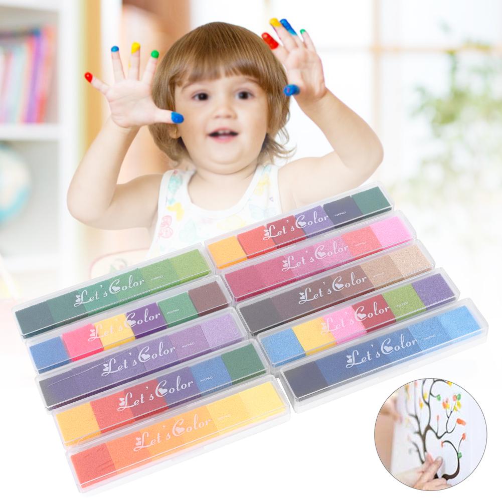 10 шт. детские цветные штемпельные подушечки резиновые штемпельные подушечки для многоцелевого использования