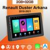 Android Carplay автомобильное радио для Renault Duster Arkana 2018-2021 мультимедийный проигрыватель головное устройство стерео GPS навигация BT WIFI 2+32 ГБ