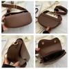 Women Vintage Solid Color Flap Small Saddle Shoulder Underarm Bag Fashion PU Leather Wide Strap Crossbody Bag