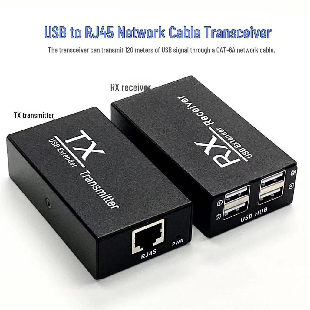 Удлинитель USB на RJ45 200 м: Клавиатура, Мышь, Камера, Принтер, Расширитель для мониторинга