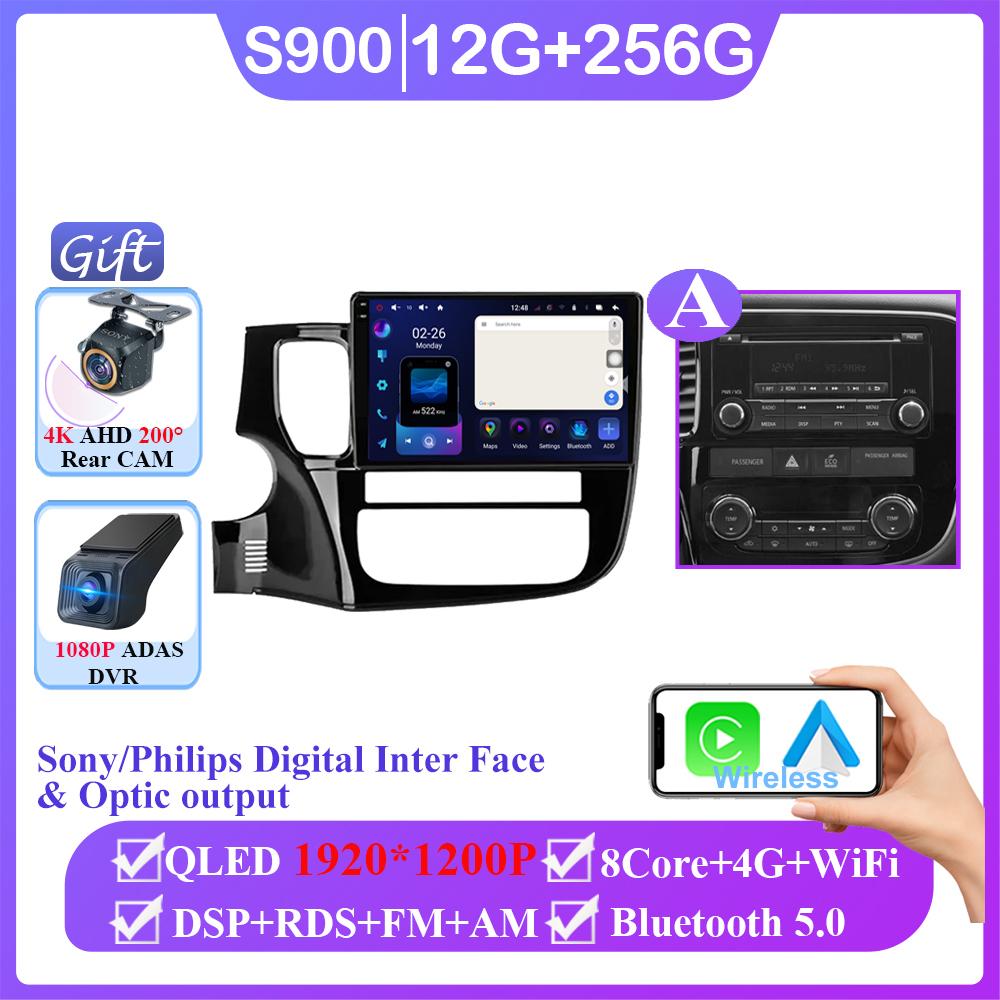 Навигация GPS Android 14 Авто Для Mitsubishi Outlander 3 2012-2018 Carplay Автомобильный Видеоплеер 2din DVD Мультимедийная Головное Устройство 2K BT