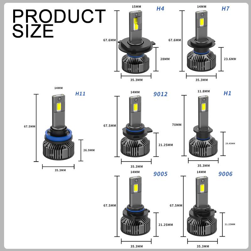 2 шт. H7 светодиодный Canbus 25000LM 120 Вт H11 светодиоды H4 H1 H8 HB3 9005 9006 HB4 9012 Hir2 лампы для автомобильных фар мотоцикл авто противотуманные фары 6000K двойная медная трубка