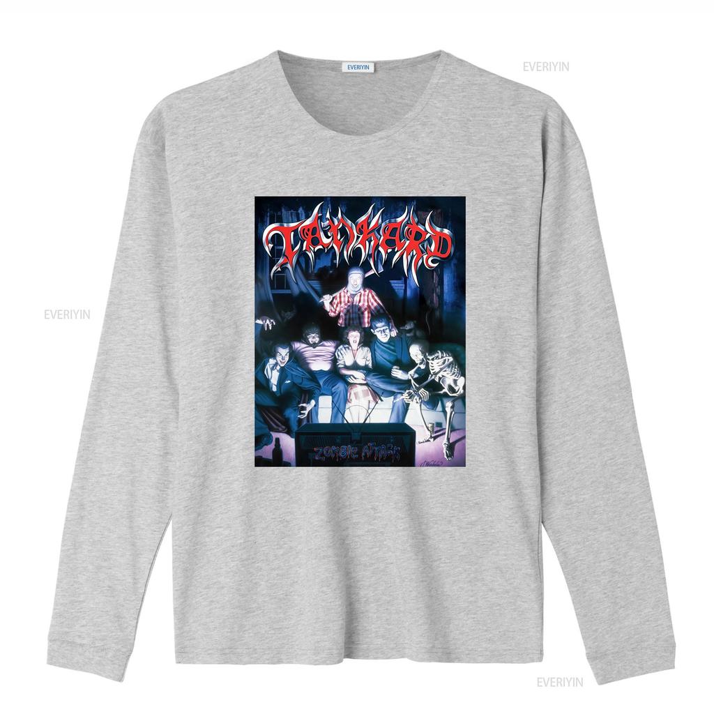 Tankard Zombie Attack T Shirt Retro Horror Band Design for Men Unique Rock Merch vintage Washed Casual Comfortable Stylish
