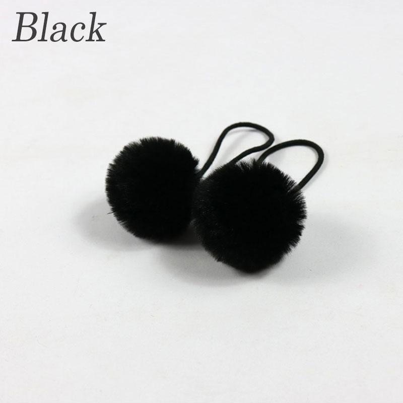 2Pcs Soft Furry Hair Ties Elastic Hair Bands Girls Hair Ring Fur Ball Hair Rope Rubber Band 5cm