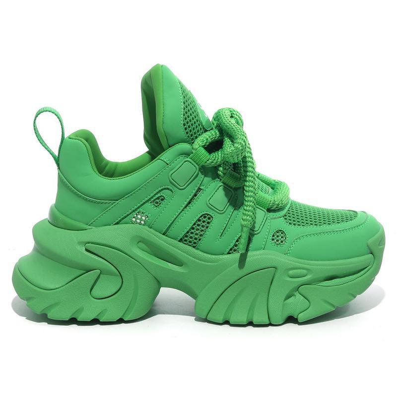 Кроссовки на толстой платформе, толстая подошва, дышащая женская повседневная обувь, на шнуровке, женская мода, весенняя обувь для прогулок на открытом воздухе 2024 г.