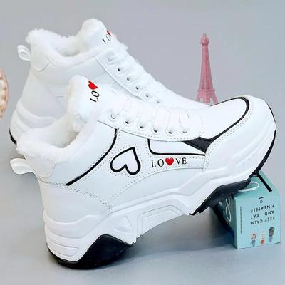 Зимние ботинки 2024 года, женские ботильоны, теплая плюшевая зимняя женская обувь, кроссовки на платформе, женские туфли на шнуровке, женские зимние ботинки