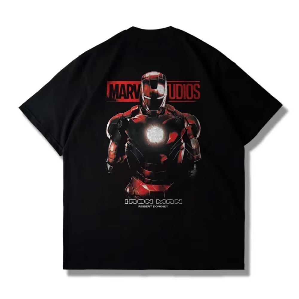 Мужская футболка Meichao Joint Iron Man 100% хлопок Женская с коротким рукавом Харадзюку Стильная Повседневная Летняя Майка Унисекс