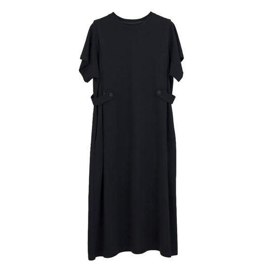 Женское платье миди с круглым вырезом и коротким рукавом, облегающее повседневное платье, однотонное свободное летнее платье