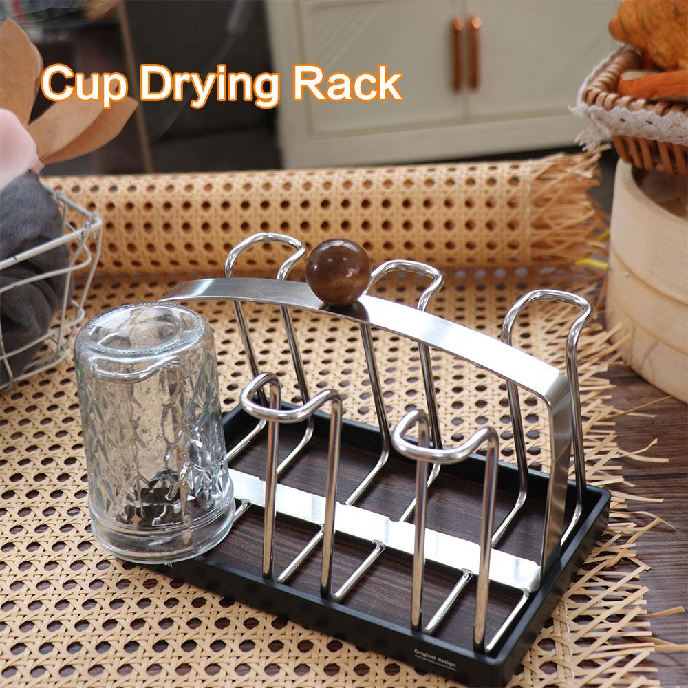 Anti-slip Cup Drying Rack Stainless Steel Tea Cup Holder Glass Cup Drainer Holder Dining Table