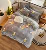 Warm Winter Antistatic Thick Duvet Cover Microfiber Quilt Cover Coral Fleece Queen King Size Double Sided Velvet Bedding Set
