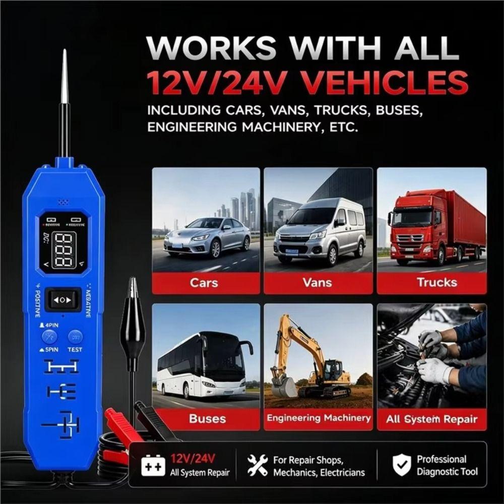 12V/24V Universal Multifunctional Car Circuit Tester DC Car Power Tester Fault Diagnosis