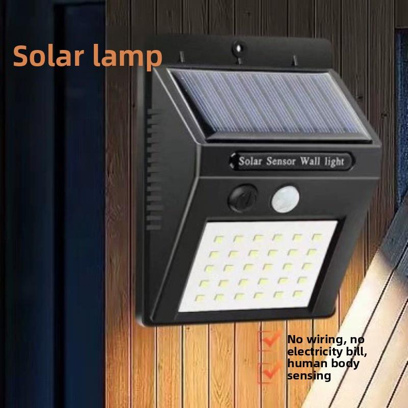 Lámpara solar exterior LED con sensor de movimiento para jardín y camino impermeable