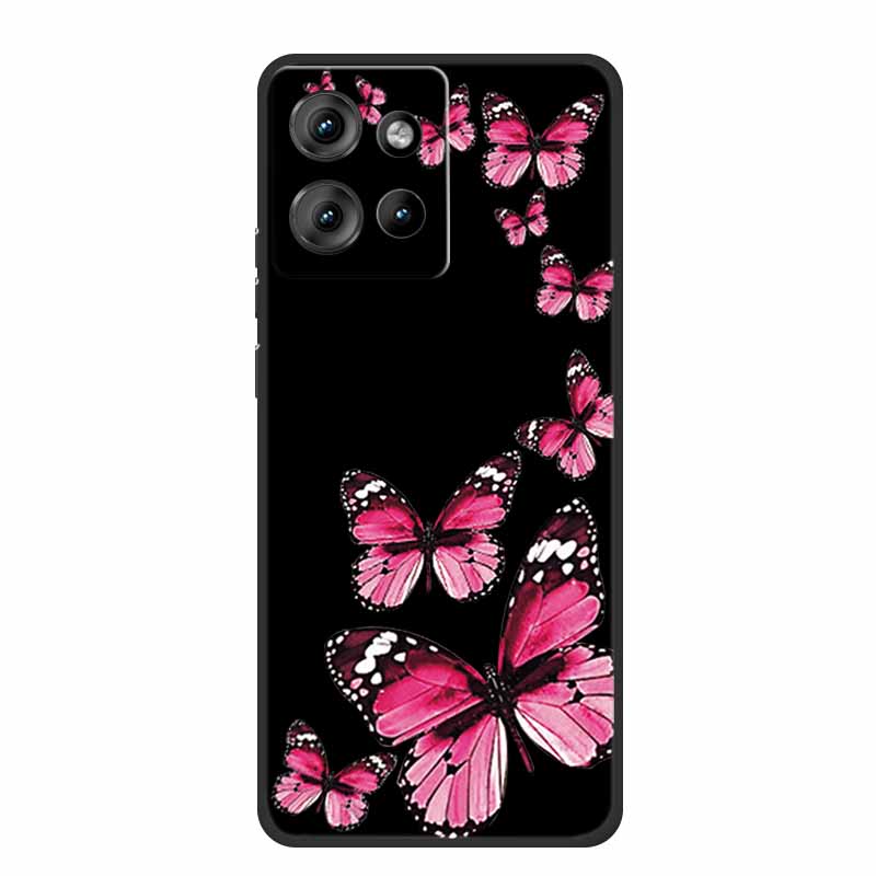 Чехол из ТПУ для Motorola Moto G 2025 Чехол Мультяшный Черный Силиконовый Мягкая Задняя Крышка Чехол для Moto G75 Edge 60 Pro Fusion Чехол для Телефона