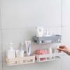 Punch-free Bathroom Shelf Plastic Wall Hanging Bathroom Storage Rack Basket No Trace Stickers ADM