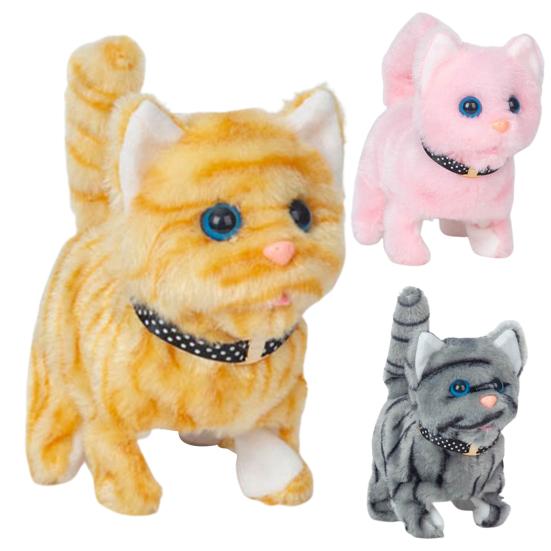 Электрический плюшевый кот, имитирующий мяуканье, ходьбу, виляние хвостом, милый котенок, плюшевый компаньон, успокаивающая игрушка