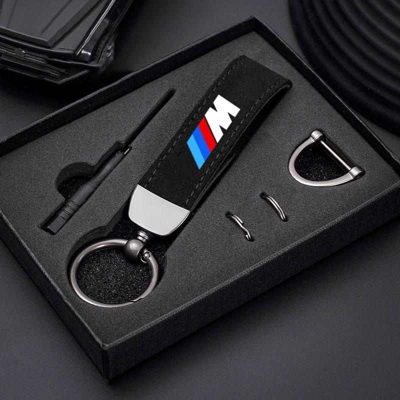 1pcs Leather Car Styling Badge Pendant 4s Shop Gifts Auto keychain For BMW M E30 E39 E46 E90 E93 E60 F10 M5 M6 M7 X4 X5 X1 gjbf54