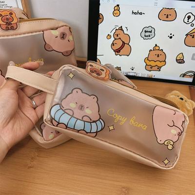 Большая вместимость Креативный пенал Capybara Милая мультяшная сумка для ручек Kawaii Capybara Канцелярская сумка Школьные принадлежности