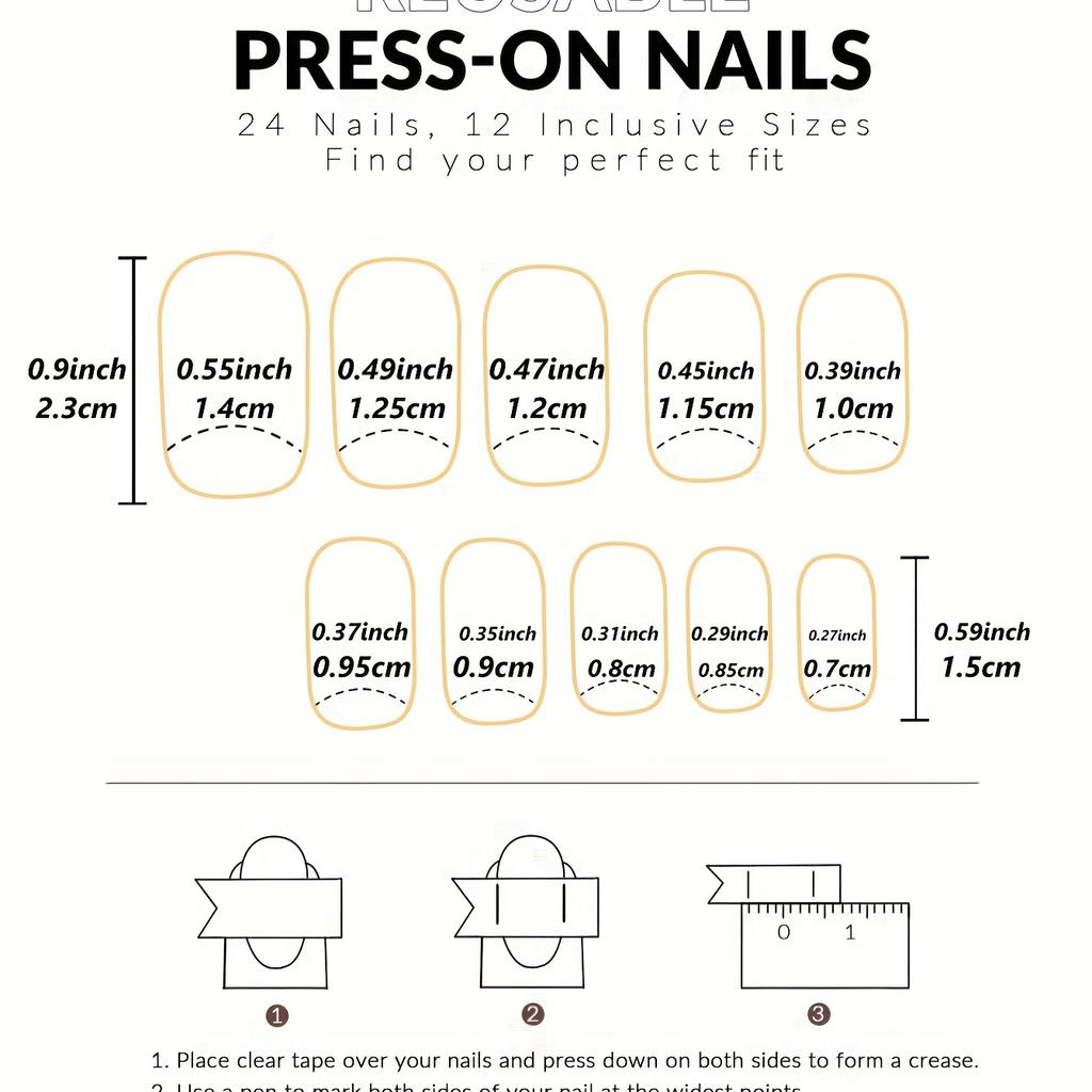 24 шт. Французские белые кончики Средние квадратные накладные ногти Декор в виде сердечек Нейл-арт для мамы, женщины, подарок