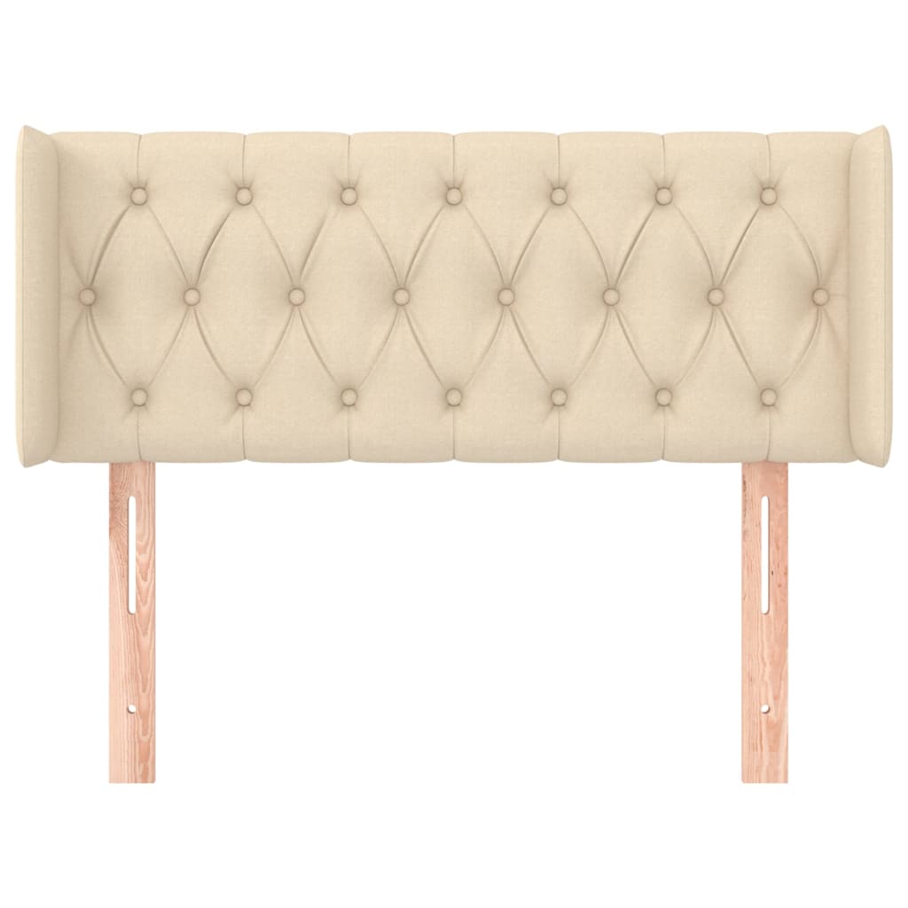 Headboard with Ears Cream 103x16x78 88 cm Fabric