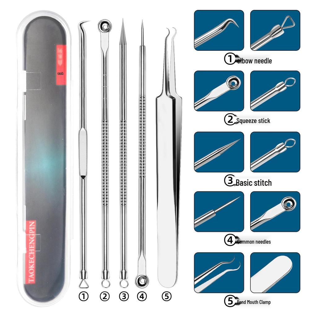 Набор игл для удаления акне из нержавеющей стали: Пинцеты для удаления черных точек и инструменты для выдавливания для салона красоты