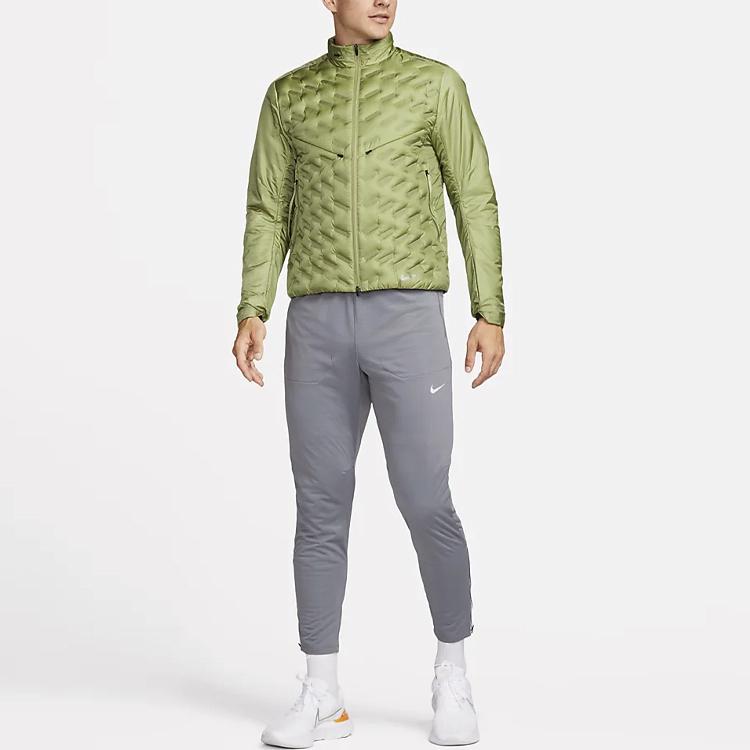 Nike Сплошной цвет с капюшоном на молнии, мужская верхняя одежда, крокодилово-зеленый DD5668-334