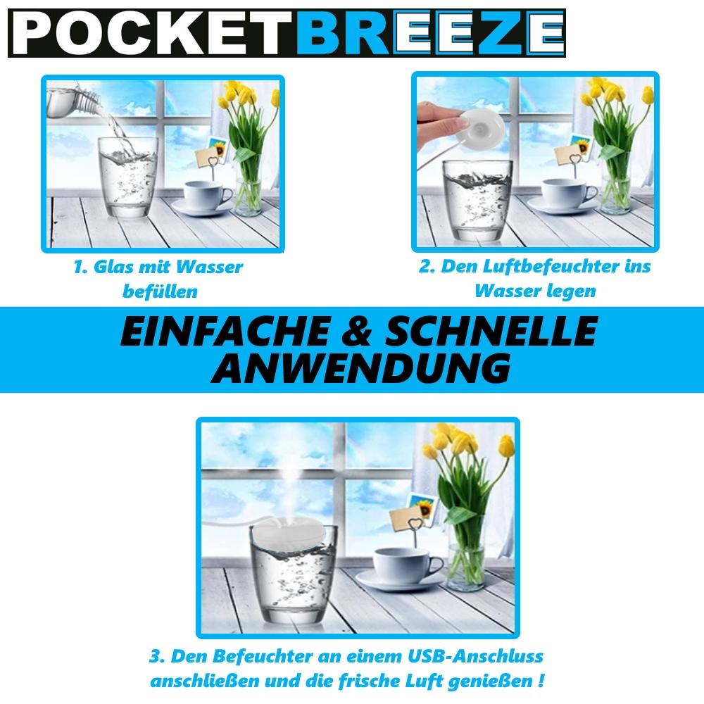 POCKETBREEZE USB Мини увлажнитель Диффузор Ультразвуковой Небулайзер Увлажнитель