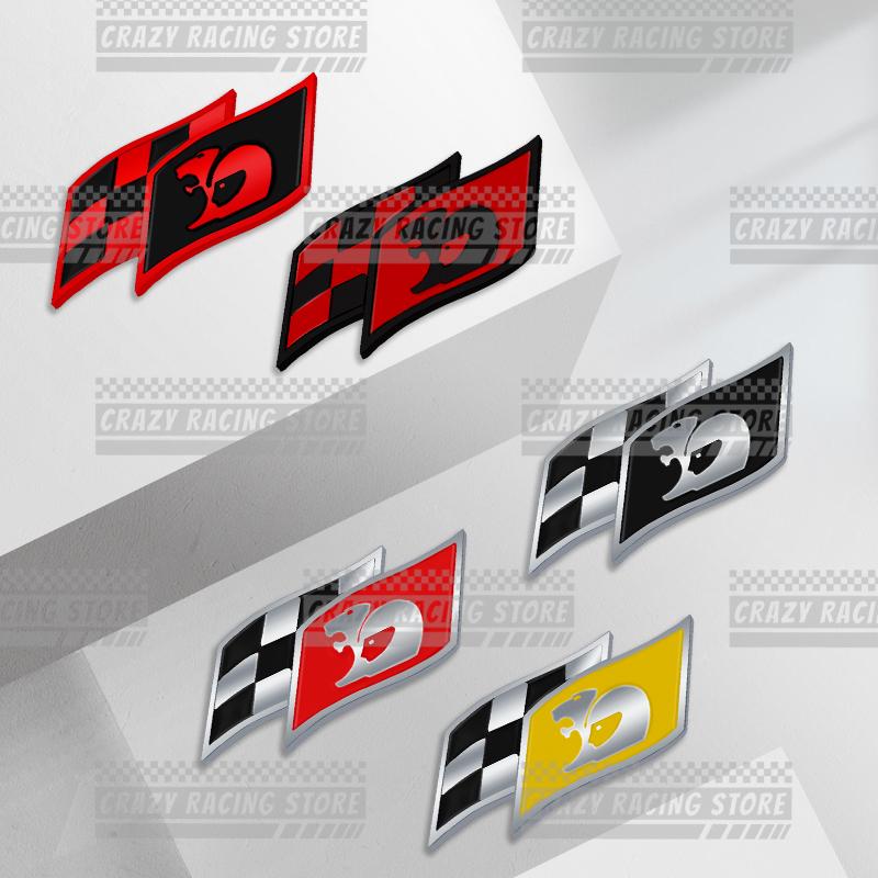 1Pc Car Badges HSV Racing Flag Trunk Emblem Metal Stickers Body Decals Letter Grille Decor For HSV Astra Commodore GTS R8