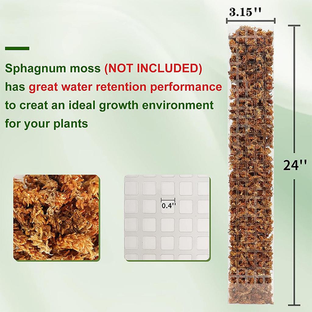 Надежные 4 шт. 24 дюйма Пластиковый моховой столб Штабелируемая опора для растений Для растений Монстера Для комнатных вьющихся растений Работа