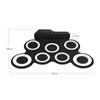 Compact Size Portable Digital Electronic Roll Up Drum Set Kit 7 Silicon Drum Pads USB Powered with Drumsticks Foot Pedals 3.5mm