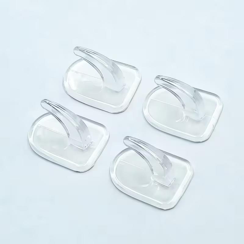 30pcs Transparent Acrylic Adhesive Hooks No-Drill Strong Hooks For Bathrooms Kitchens Multi-Functional Hooks