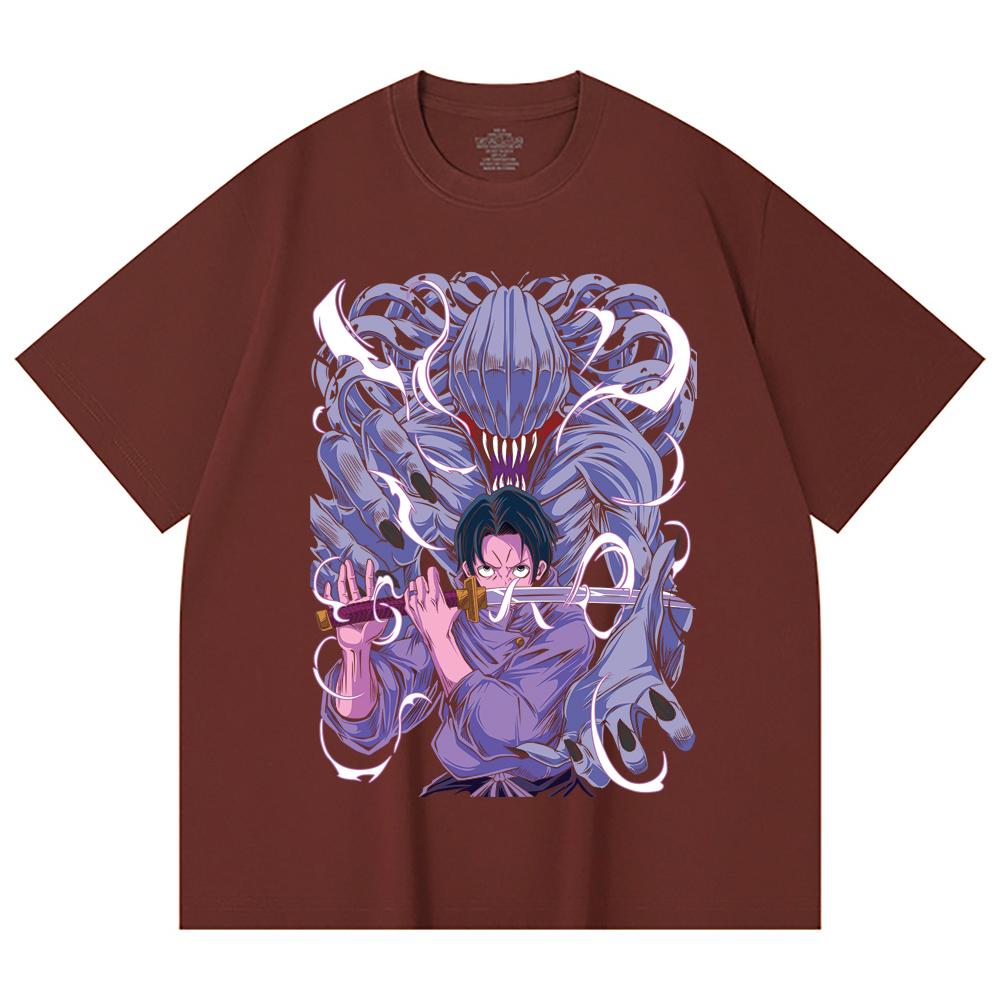 230 Gsm 100% Cotton Jujutsu Kaisen V52 Yuta Print Unisex Heavy Cotton T Shirt