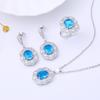 2025 Циркониевый Набор Ювелирных Изделий Свадебный Свадебный Набор из 3 Предметов Ожерелье Серьги Кольцо Полный Бриллиант Мода Свадебное Украшение