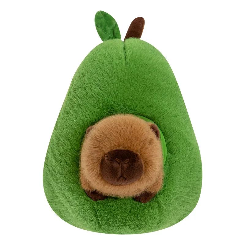 ***35cm *Hut Plush Capibala Doll Soft Animal Avocado Mouse Plush Toys Avocado Doll Children's and Girls' Gift Capybara Pillow