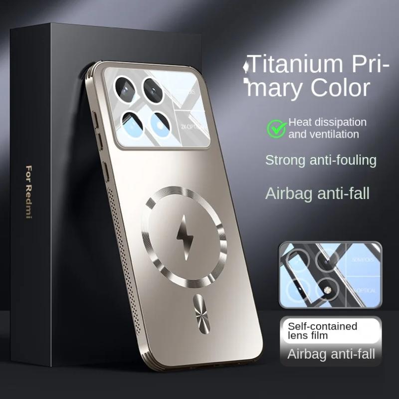 For Magsafe Case for POCO F6 Pro Matte Frosted Shockproof Lens Protection Phone Cover for POCO F6 Pro Wireless Charging Cases