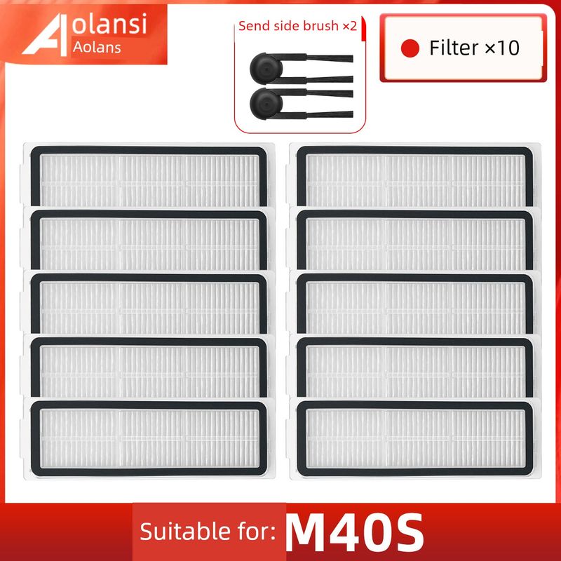 Применимо к аксессуарам для робота-пылесоса Xiaomi MiJia M40s: боковые щетки, фильтры, мешки для пыли, чистящая жидкость, расходные материалы