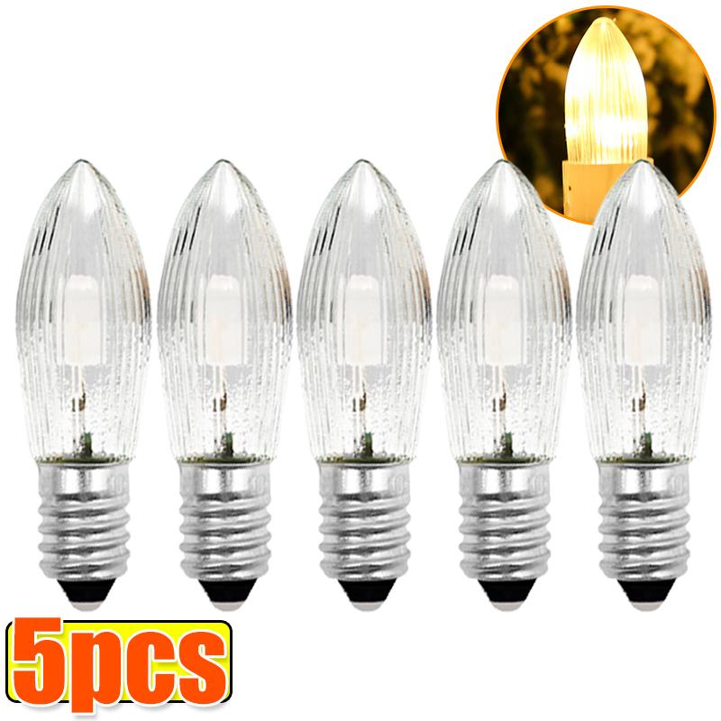 Warm-White E10 LED Candle Light Replacement Lamp Bulbs for Light Chains 10V-55V AC for Bathroom Kitchen Home Decor Indoor Lamp
