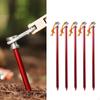 5 Pieces Screw In Tent Stakes Ground with Rope Nails Anchors Drillable