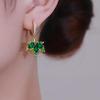 Новые модные серьги-подвески из зеленого кристалла с кленовым листом для женщин, корейские элегантные серьги с цирконием, свадебные украшения для вечеринки