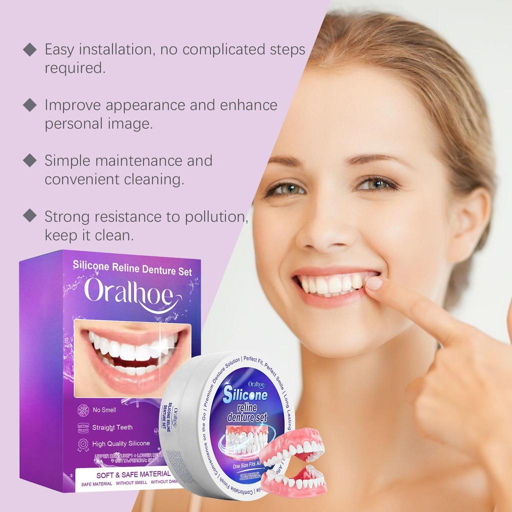 Oralhoe Dentures care kit Dentures Temporary Fillings Dentures Complete Orthodontic Dentures Set