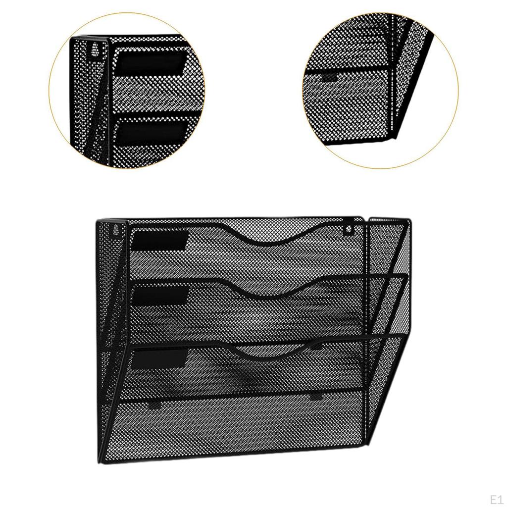 Сетчатый настенный органайзер для файлов, 3 кармана, подвесной держатель, стойка для журналов, 3 яруса, папка для офиса