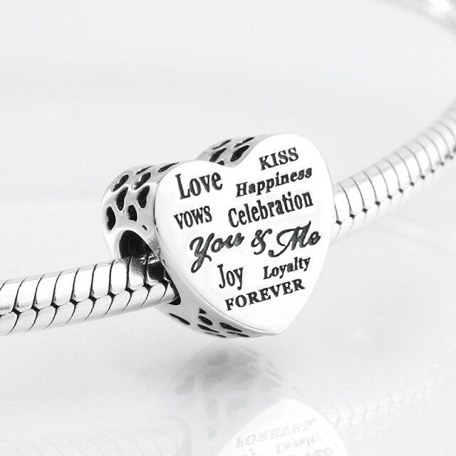 New 925 Sterling Silver Love Family Enamel Round Shape Cz Beads Fit Original Charms Bracelet Bead Jewelry Making